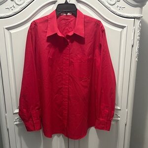 Valentine Red!  Foxcroft Women's Red Button Down Shirt - size 18
